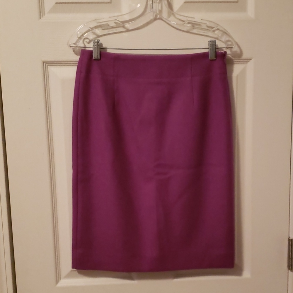 Fuchsia wool pencil skirt